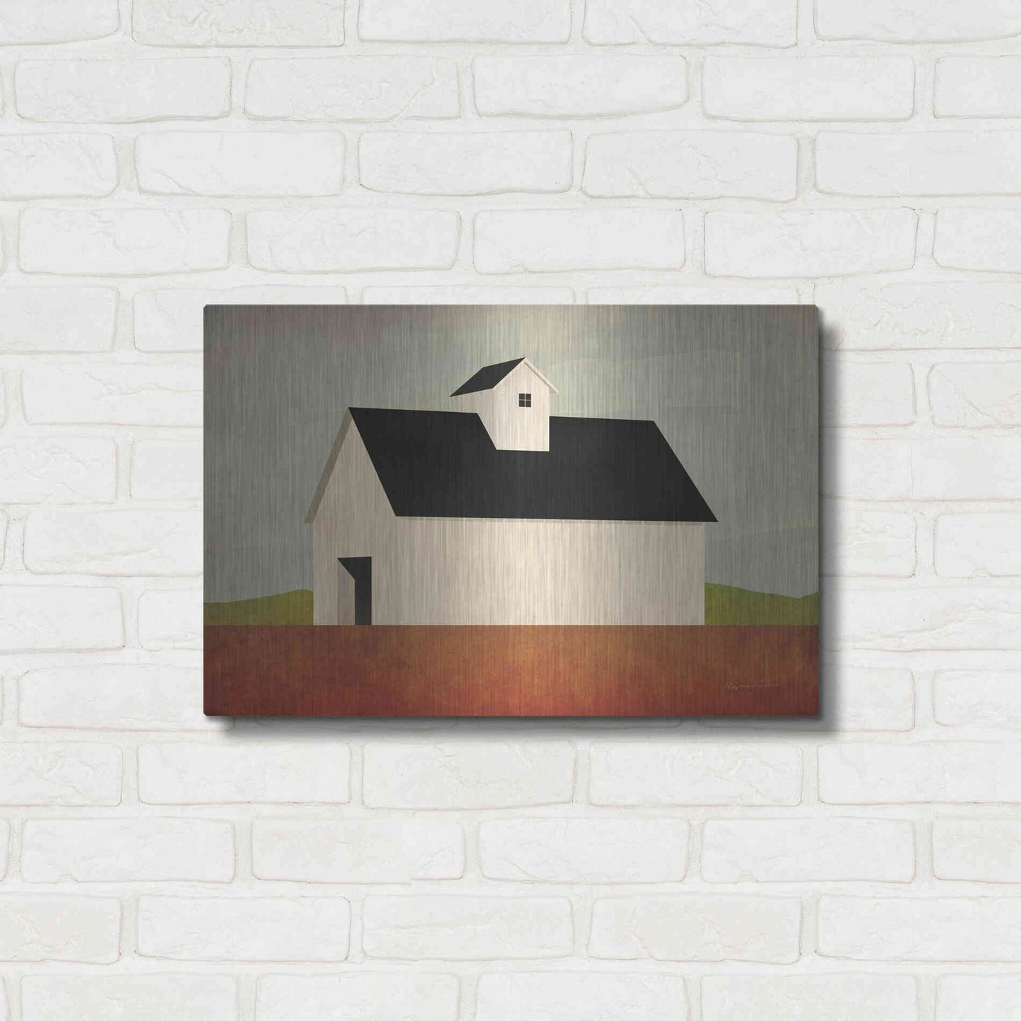 Luxe Metal Art 'Fall Barn' by Ryan Fowler, Metal Wall Art,24x16