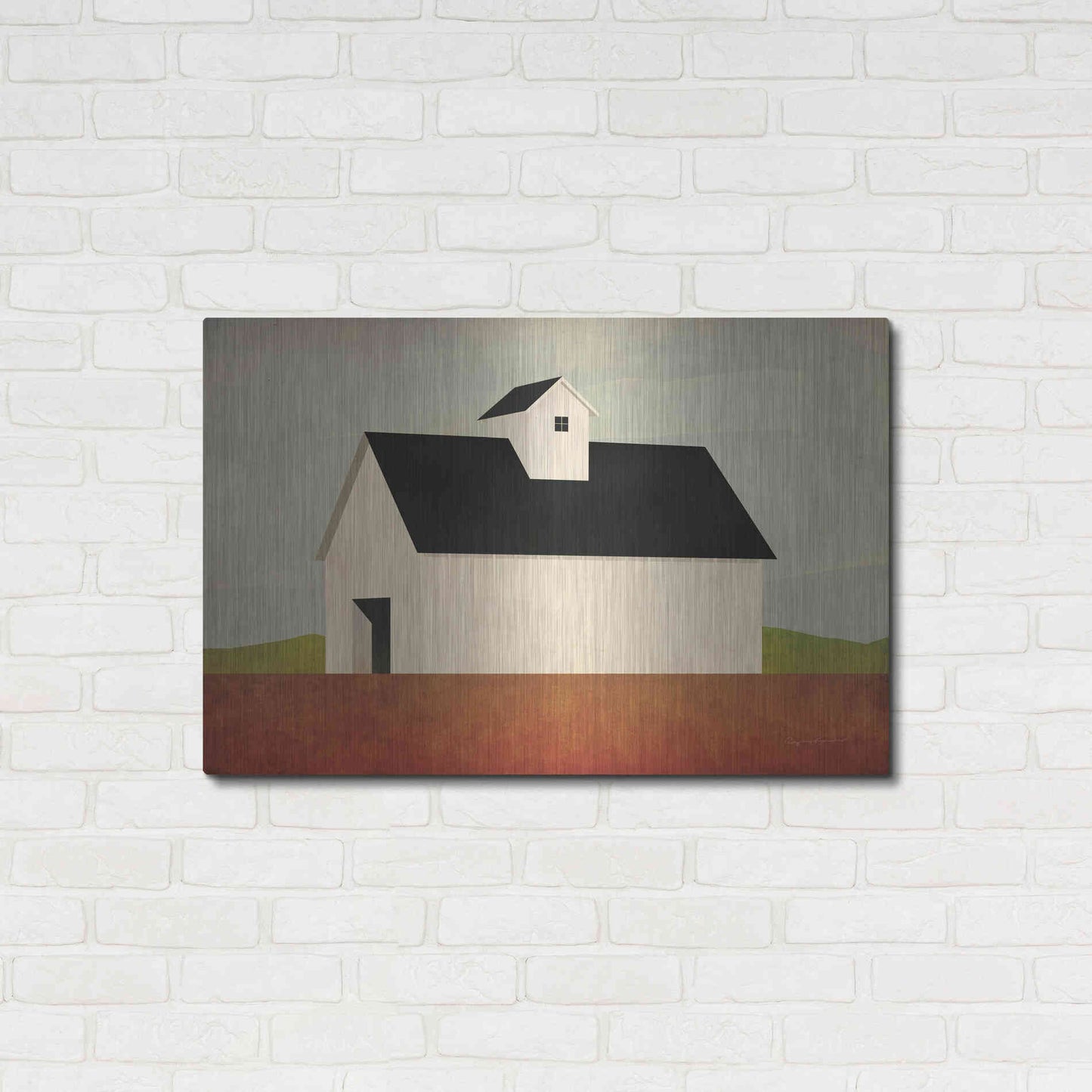 Luxe Metal Art 'Fall Barn' by Ryan Fowler, Metal Wall Art,36x24