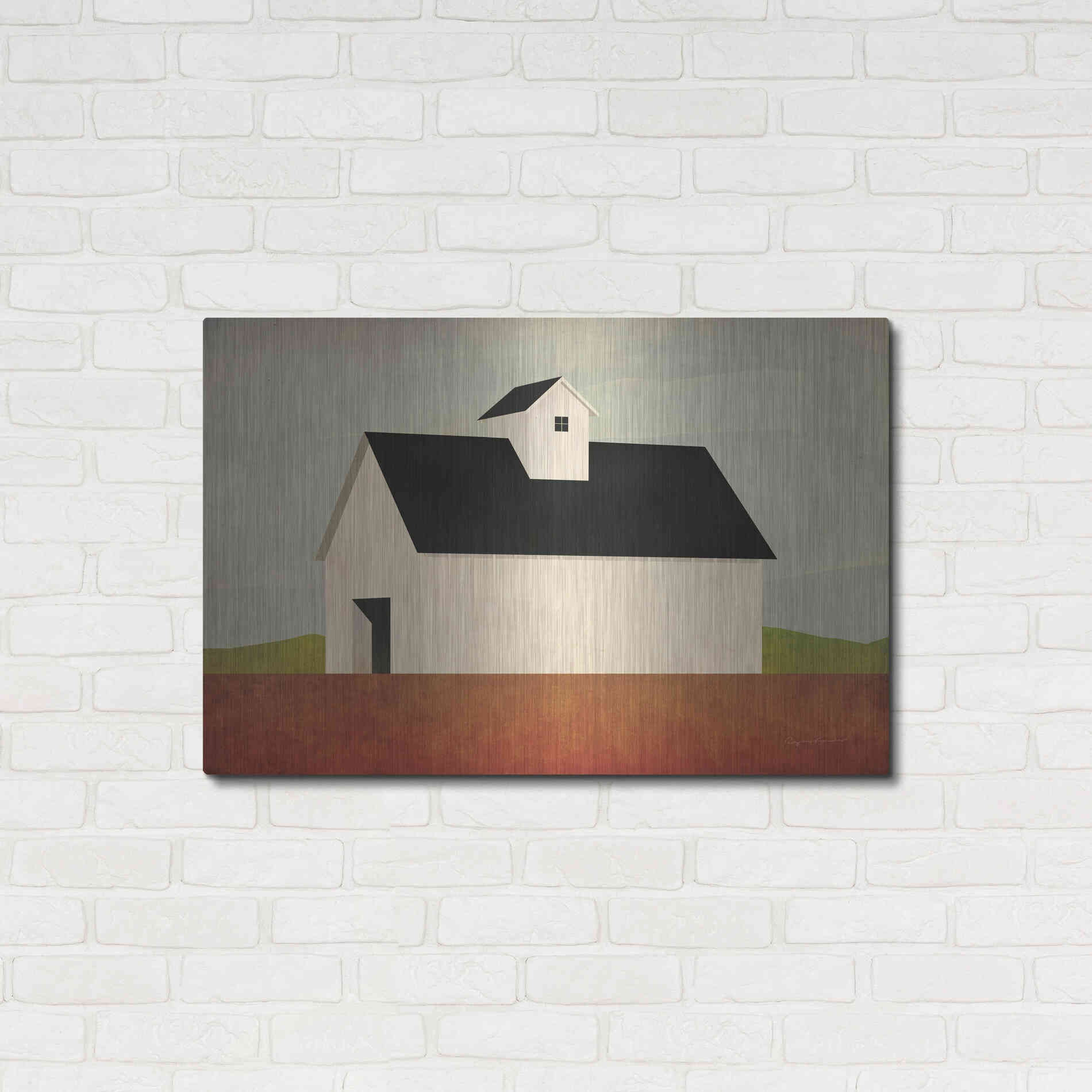 Luxe Metal Art 'Fall Barn' by Ryan Fowler, Metal Wall Art,36x24