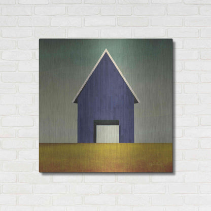 Luxe Metal Art 'Navy Barn Summer Crop' by Ryan Fowler, Metal Wall Art,36x36