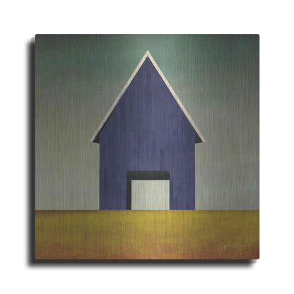 Luxe Metal Art 'Navy Barn Summer Crop' by Ryan Fowler, Metal Wall Art