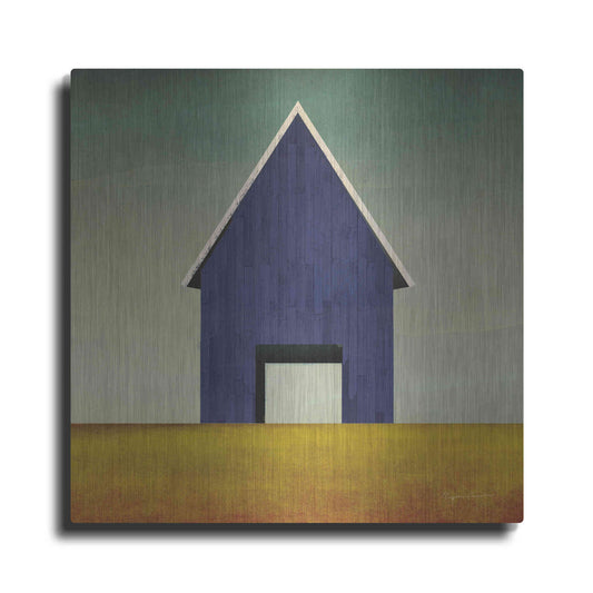 Luxe Metal Art 'Navy Barn Summer Crop' by Ryan Fowler, Metal Wall Art