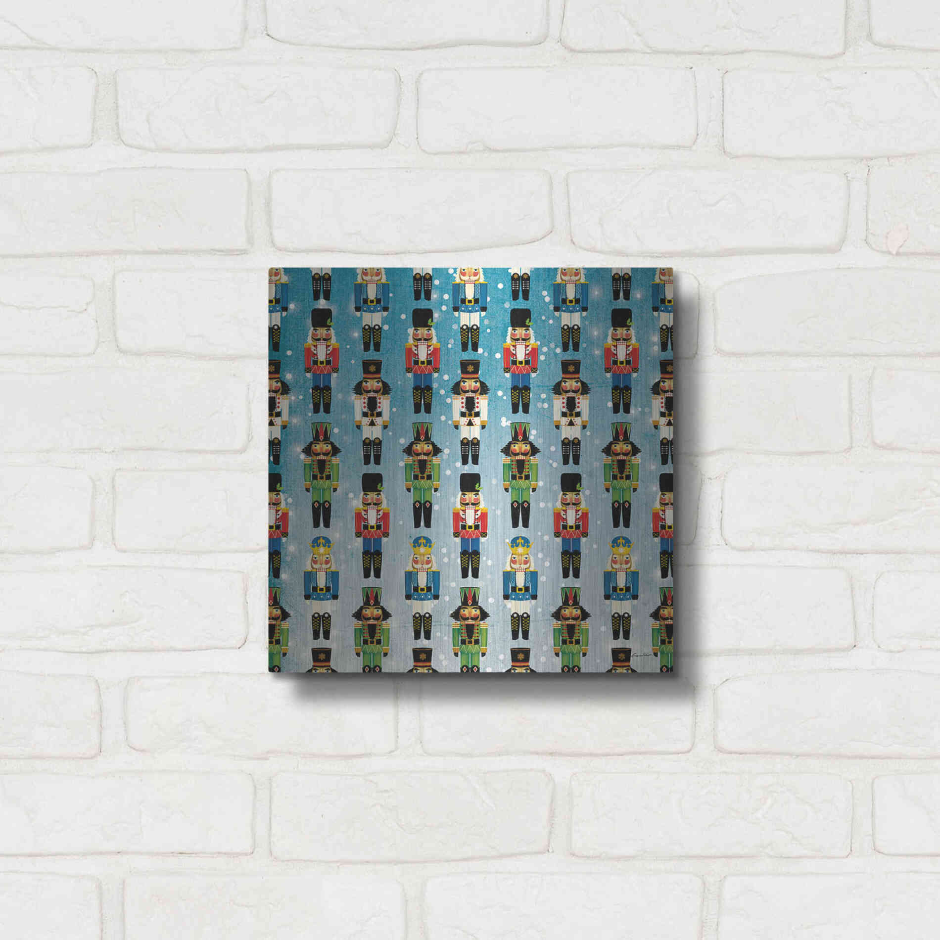 Luxe Metal Art 'Nutcracker Pattern Bright I' by Ryan Fowler, Metal Wall Art,12x12