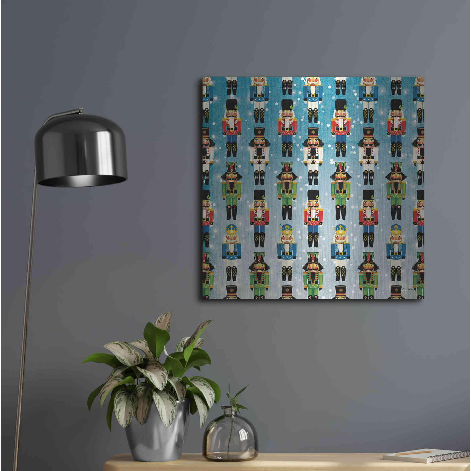 Luxe Metal Art 'Nutcracker Pattern Bright I' by Ryan Fowler, Metal Wall Art,24x24