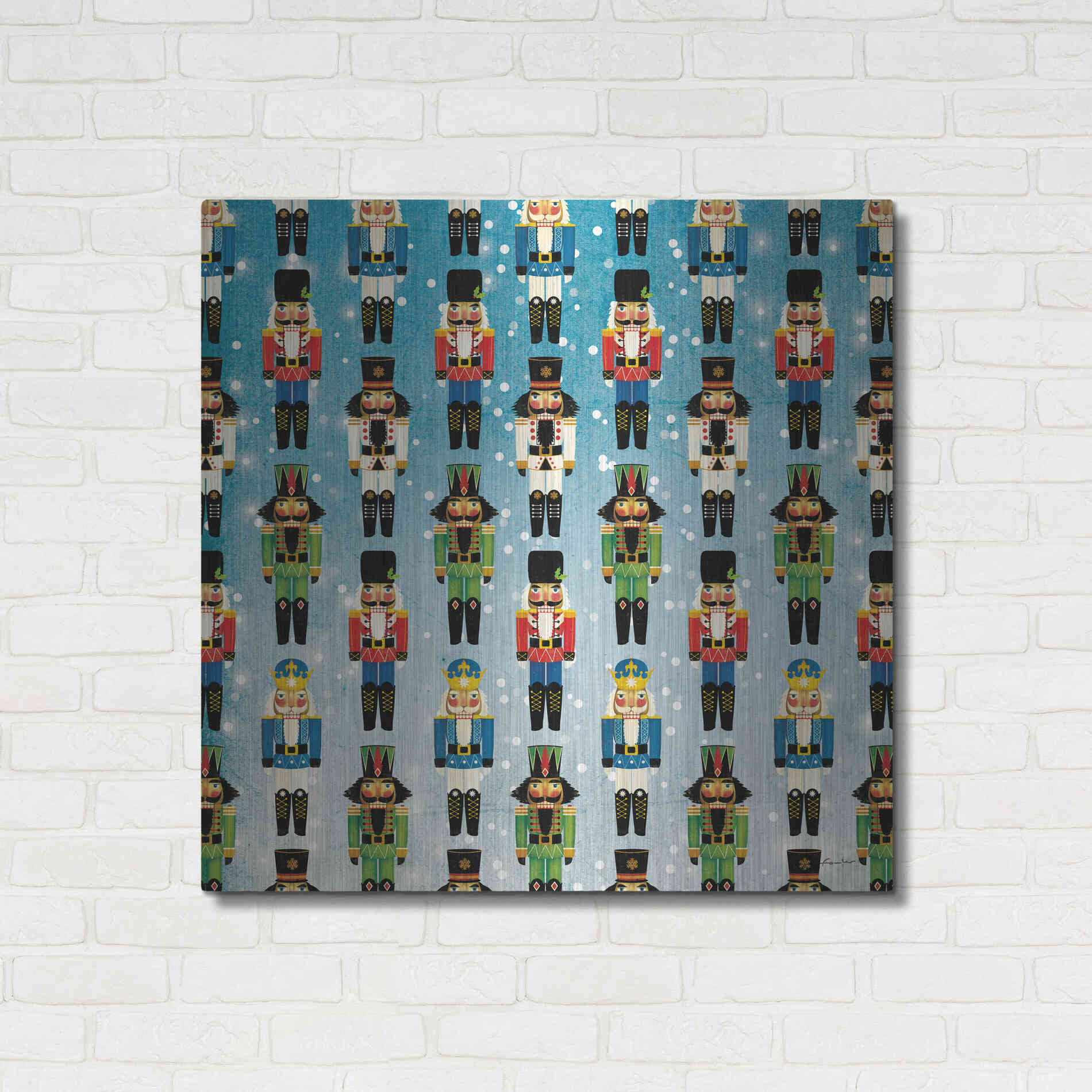 Luxe Metal Art 'Nutcracker Pattern Bright I' by Ryan Fowler, Metal Wall Art,36x36