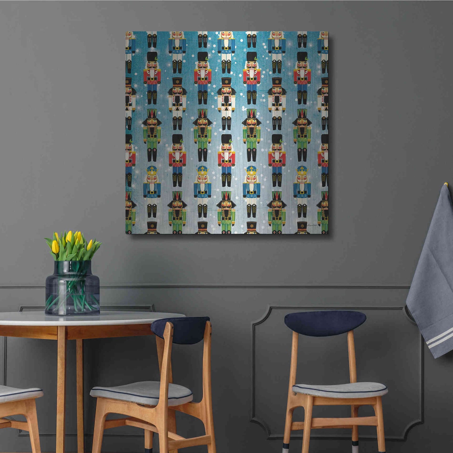 Luxe Metal Art 'Nutcracker Pattern Bright I' by Ryan Fowler, Metal Wall Art,36x36