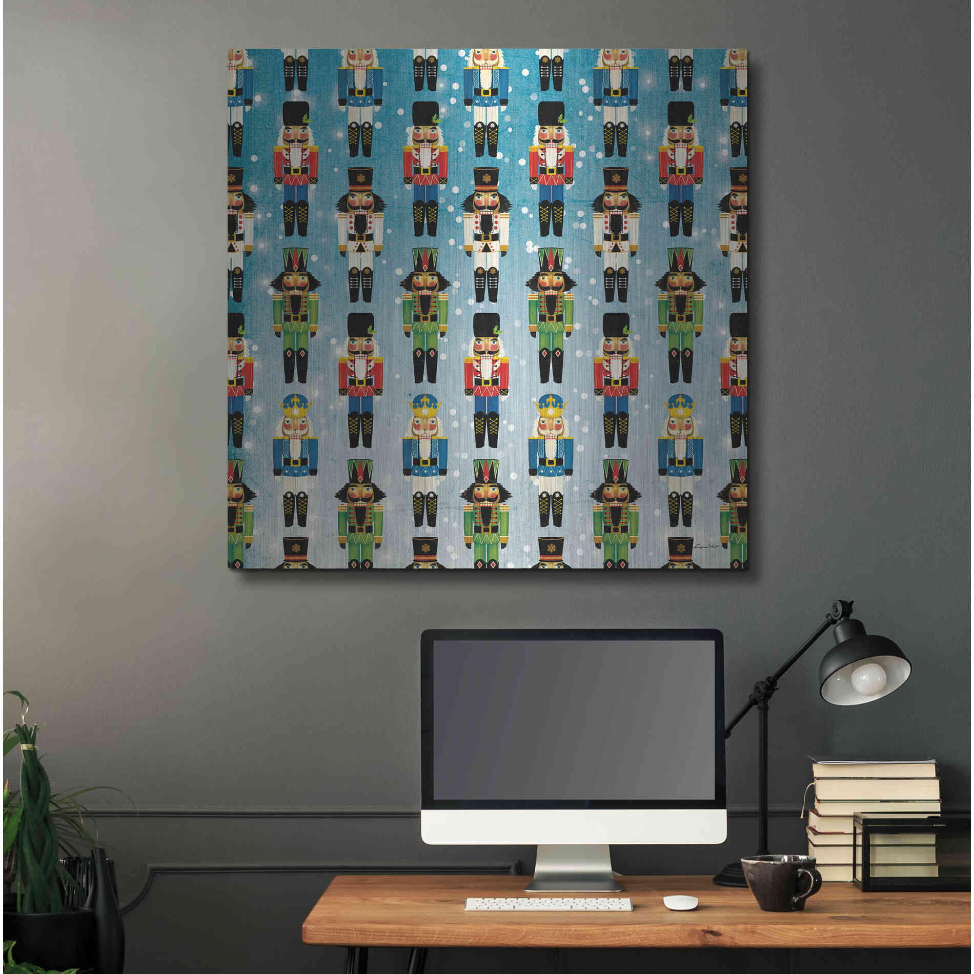 Luxe Metal Art 'Nutcracker Pattern Bright I' by Ryan Fowler, Metal Wall Art,36x36