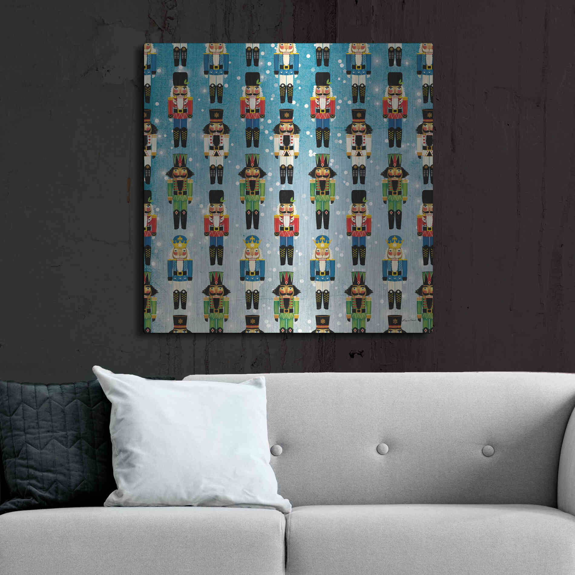Luxe Metal Art 'Nutcracker Pattern Bright I' by Ryan Fowler, Metal Wall Art,36x36