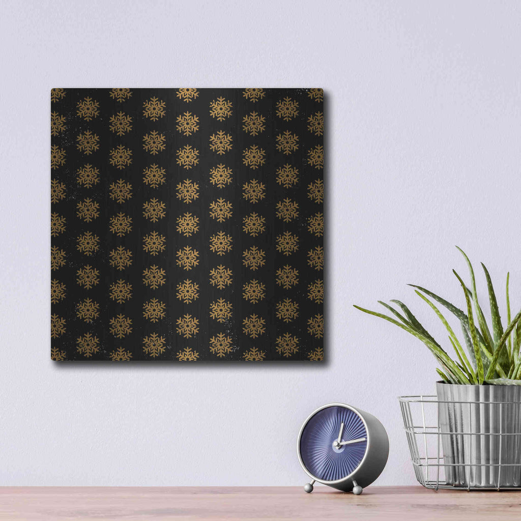 Luxe Metal Art 'Nutcracker Pattern Bright II' by Ryan Fowler, Metal Wall Art,12x12