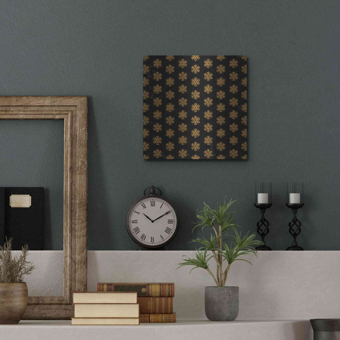 Luxe Metal Art 'Nutcracker Pattern Bright II' by Ryan Fowler, Metal Wall Art,12x12