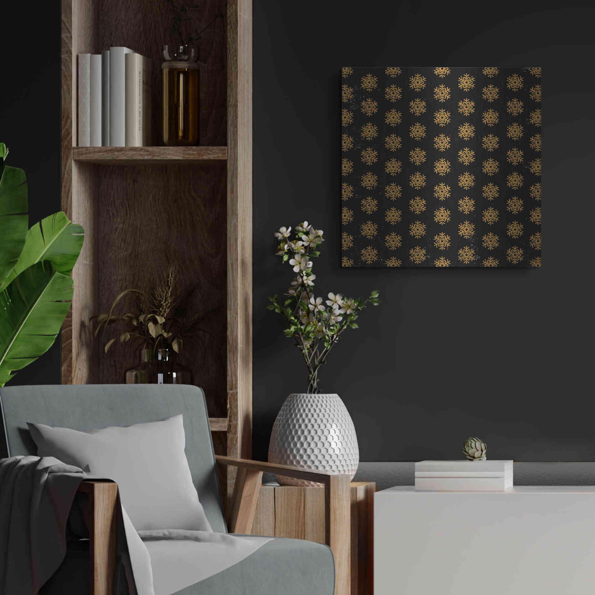 Luxe Metal Art 'Nutcracker Pattern Bright II' by Ryan Fowler, Metal Wall Art,24x24