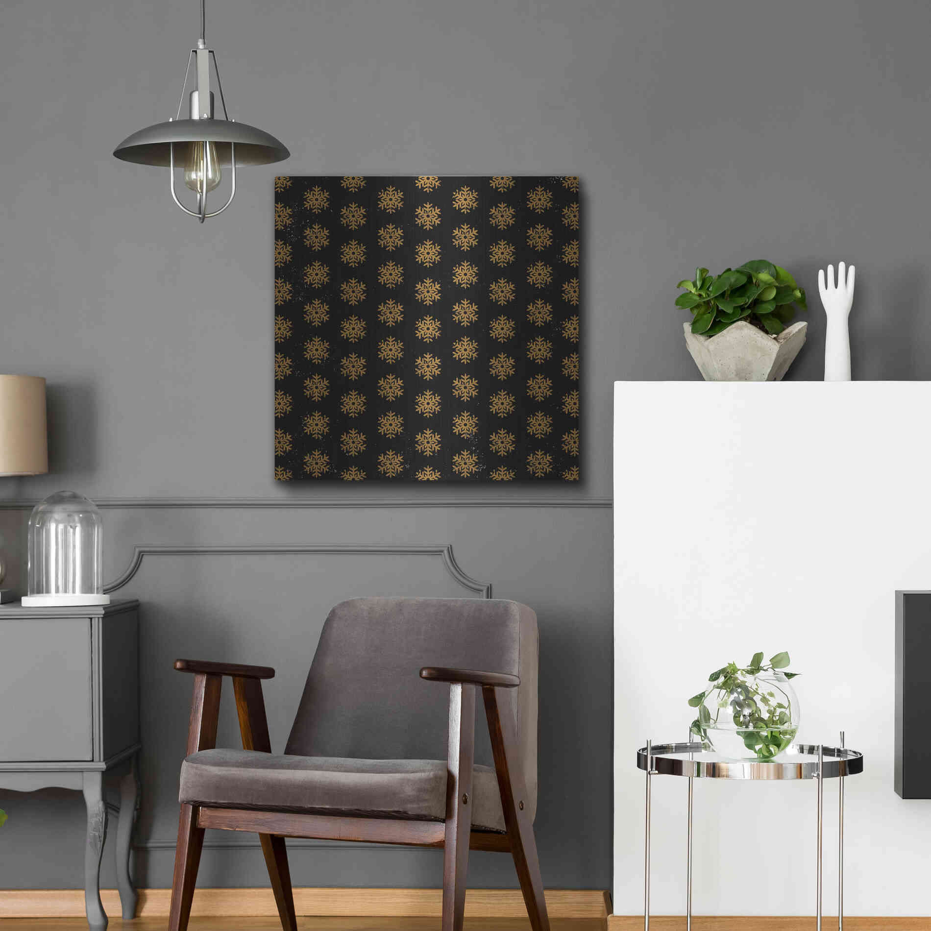 Luxe Metal Art 'Nutcracker Pattern Bright II' by Ryan Fowler, Metal Wall Art,24x24