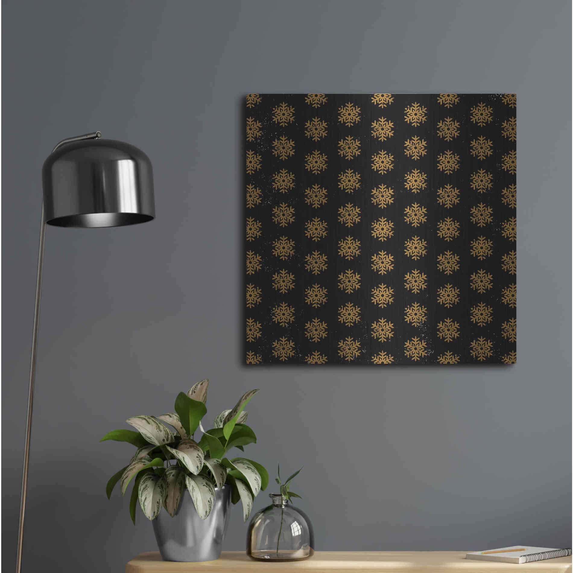 Luxe Metal Art 'Nutcracker Pattern Bright II' by Ryan Fowler, Metal Wall Art,24x24