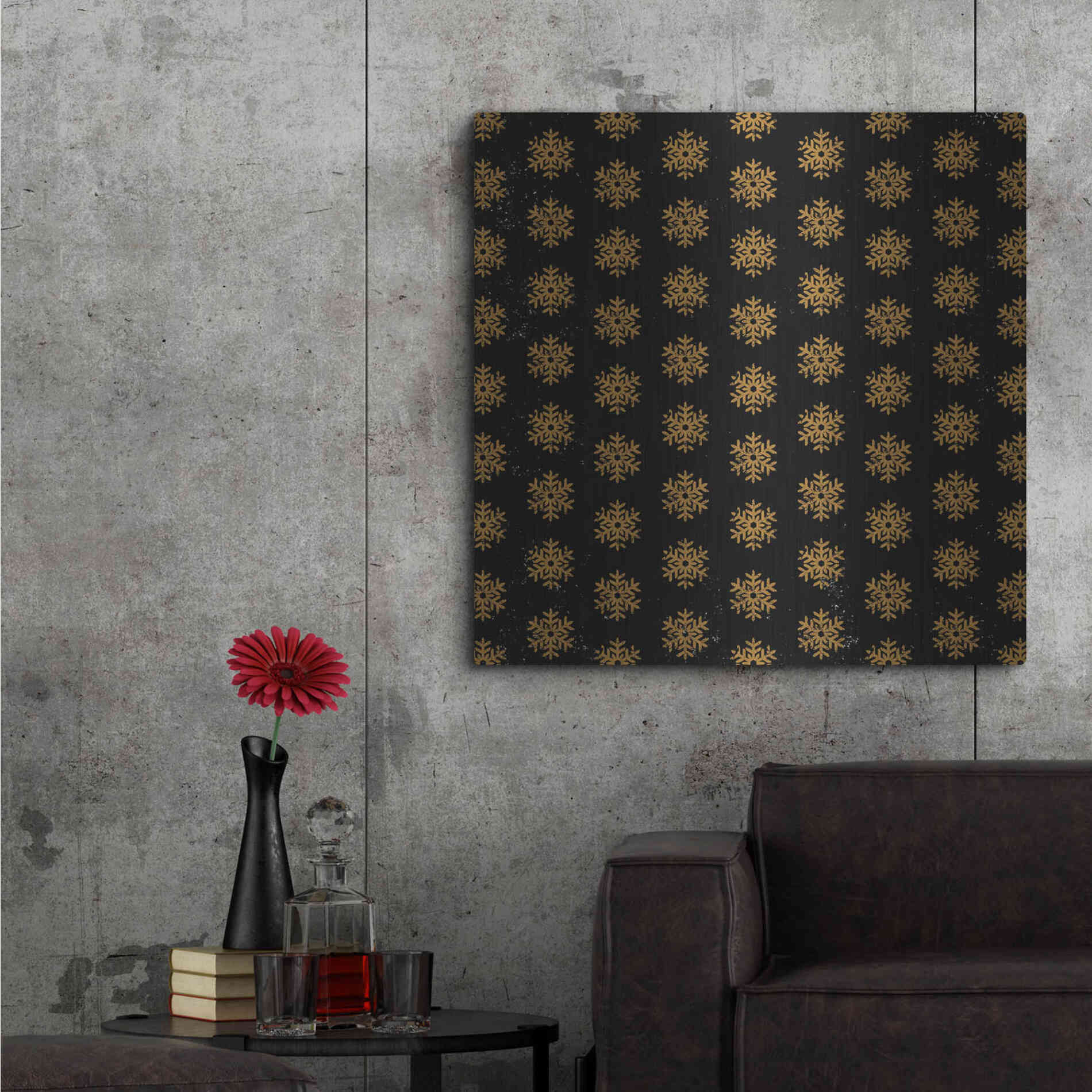 Luxe Metal Art 'Nutcracker Pattern Bright II' by Ryan Fowler, Metal Wall Art,36x36