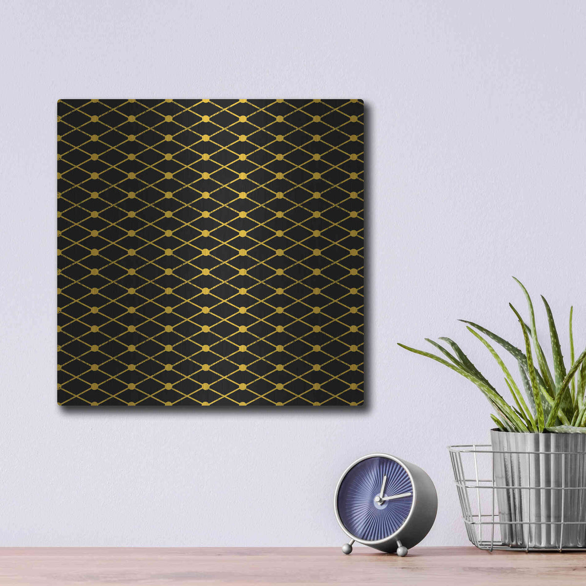 Luxe Metal Art 'Nutcracker Pattern Bright III' by Ryan Fowler, Metal Wall Art,12x12