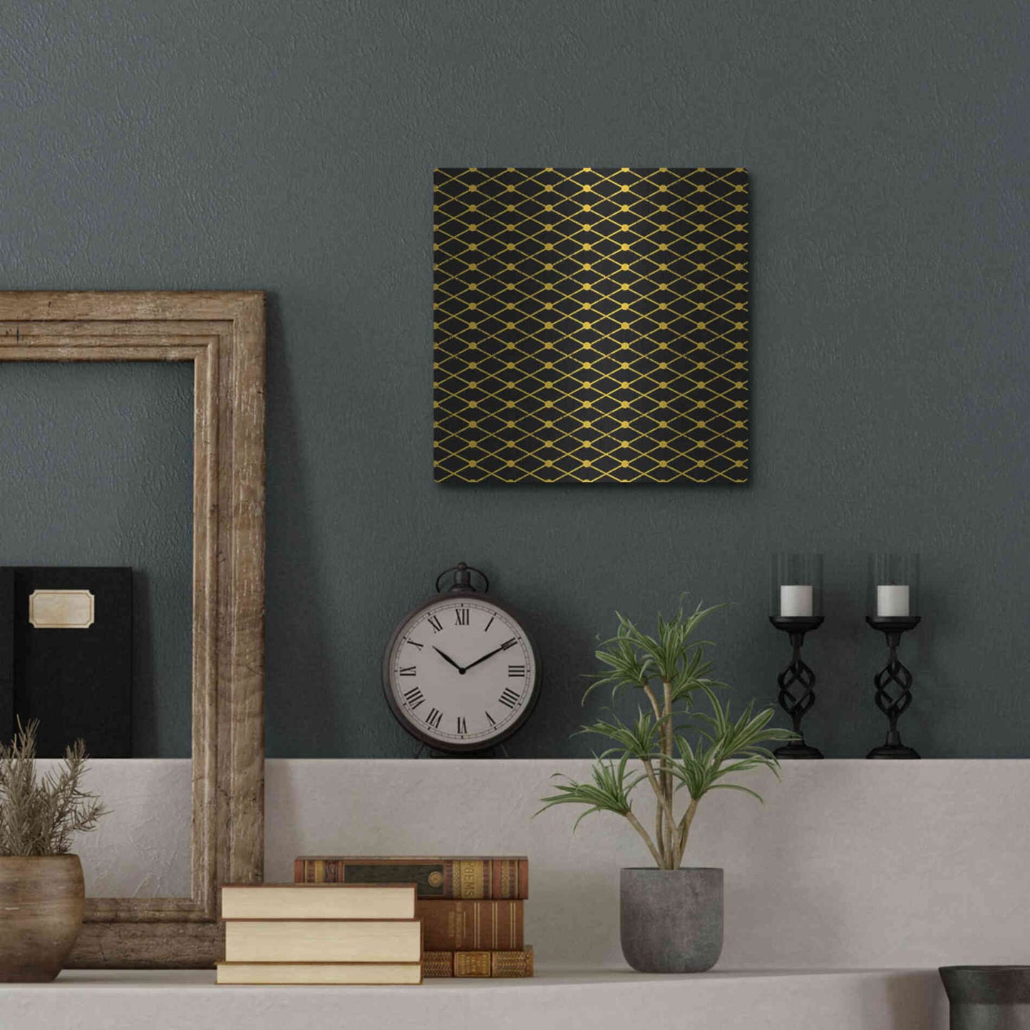 Luxe Metal Art 'Nutcracker Pattern Bright III' by Ryan Fowler, Metal Wall Art,12x12