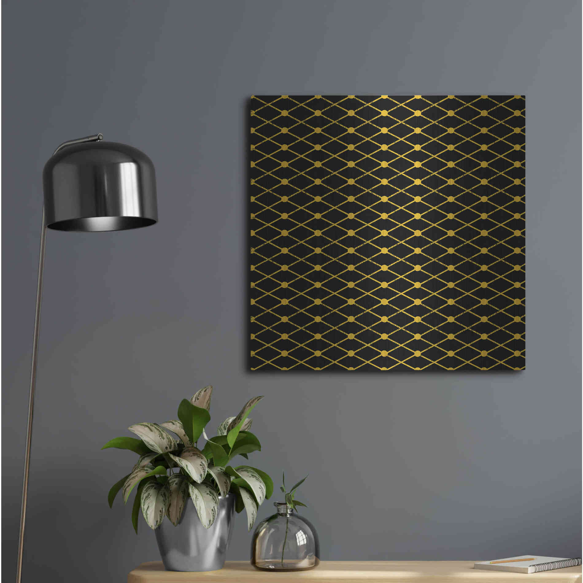 Luxe Metal Art 'Nutcracker Pattern Bright III' by Ryan Fowler, Metal Wall Art,24x24