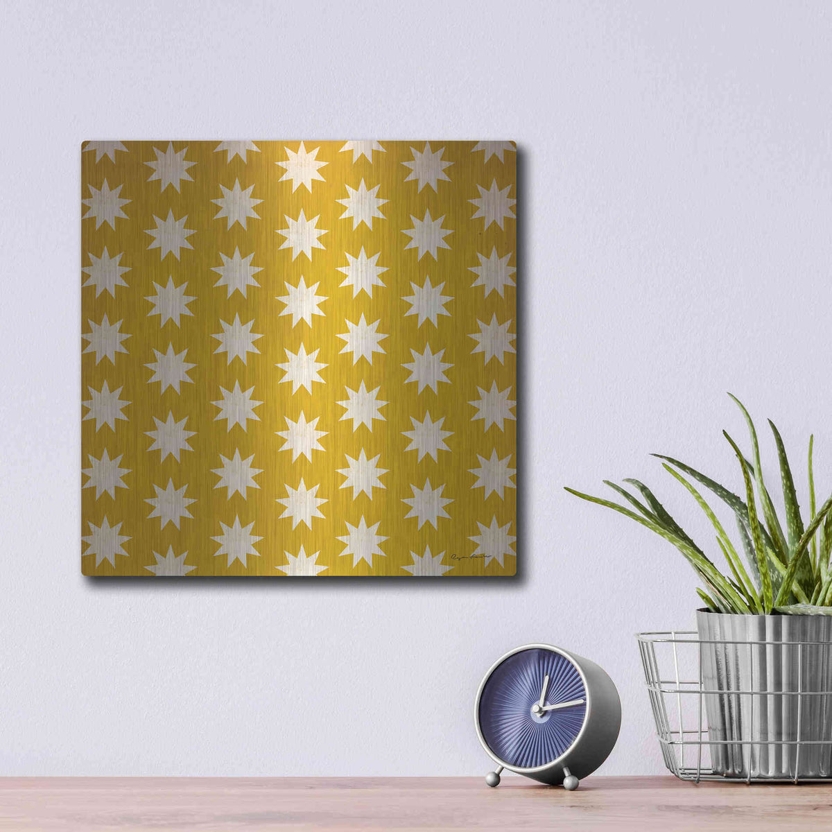 Luxe Metal Art 'Nutcracker Pattern Bright IV' by Ryan Fowler, Metal Wall Art,12x12