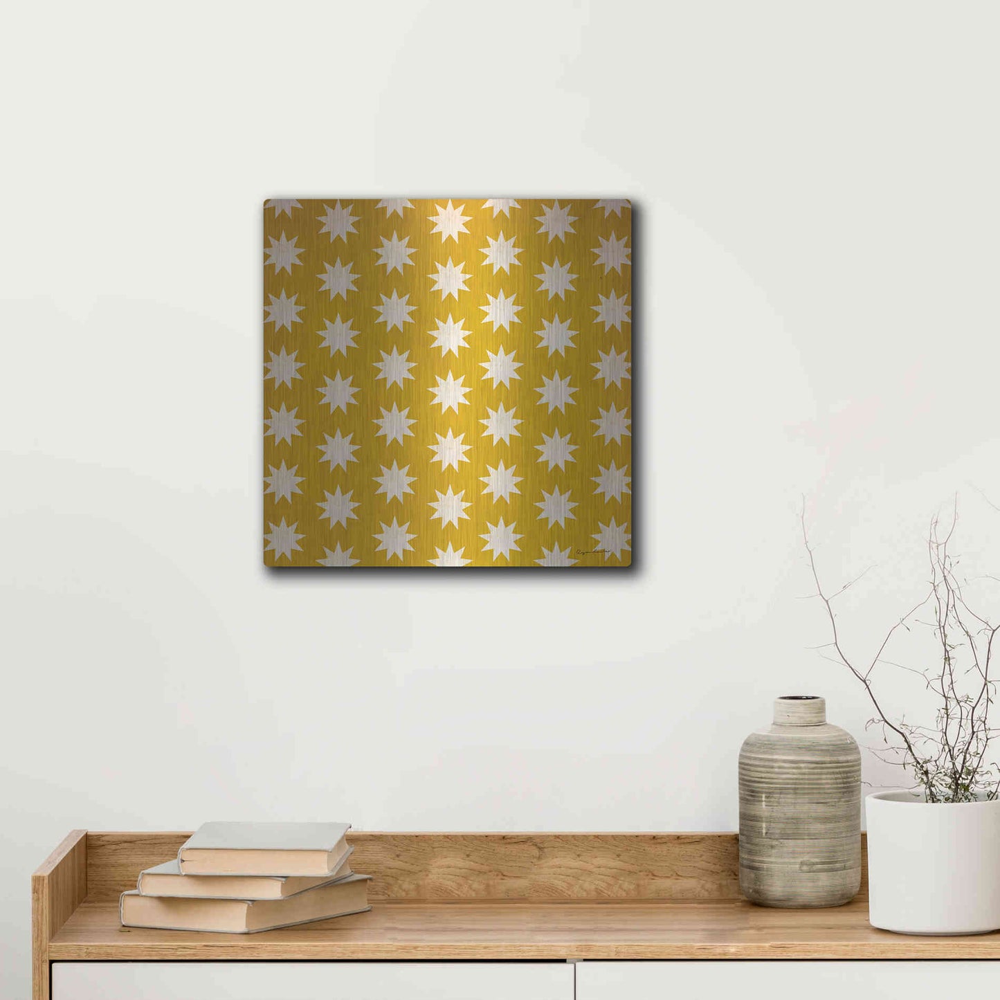 Luxe Metal Art 'Nutcracker Pattern Bright IV' by Ryan Fowler, Metal Wall Art,12x12