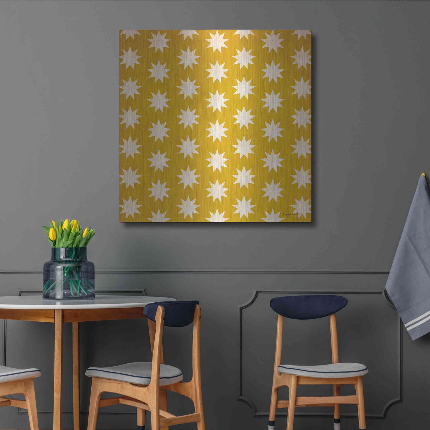 Luxe Metal Art 'Nutcracker Pattern Bright IV' by Ryan Fowler, Metal Wall Art,36x36