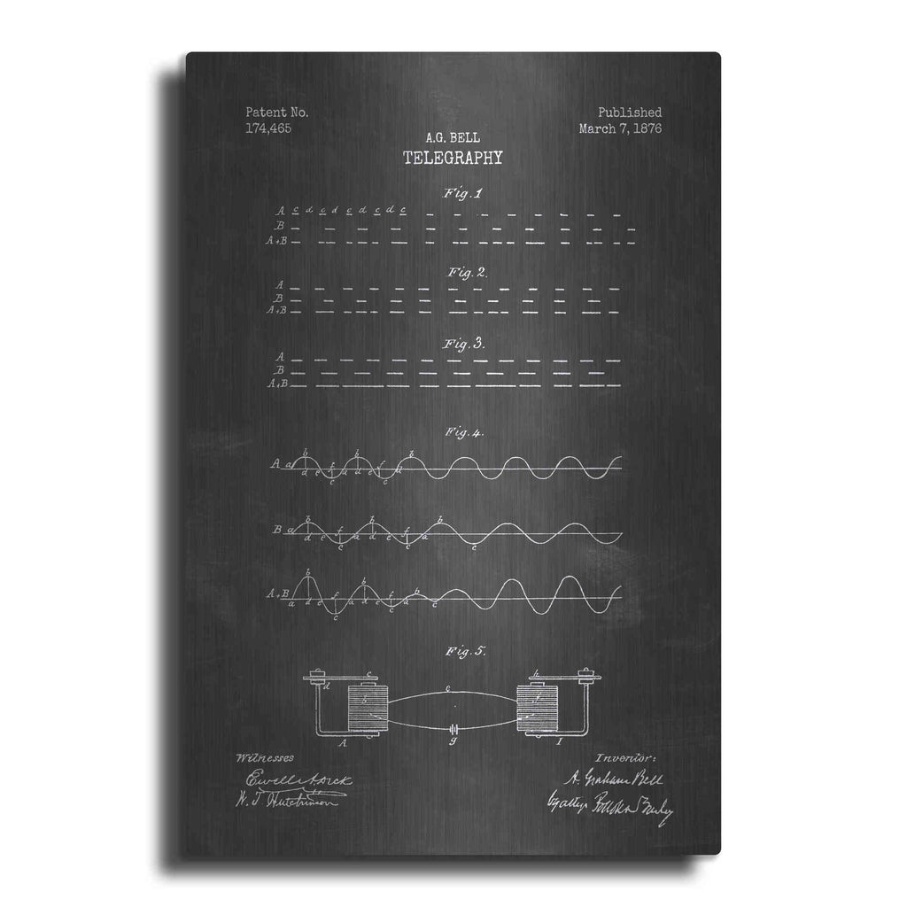 Luxe Metal Art 'Telegraphy Blueprint Patent Chalkboard' Metal Wall Art