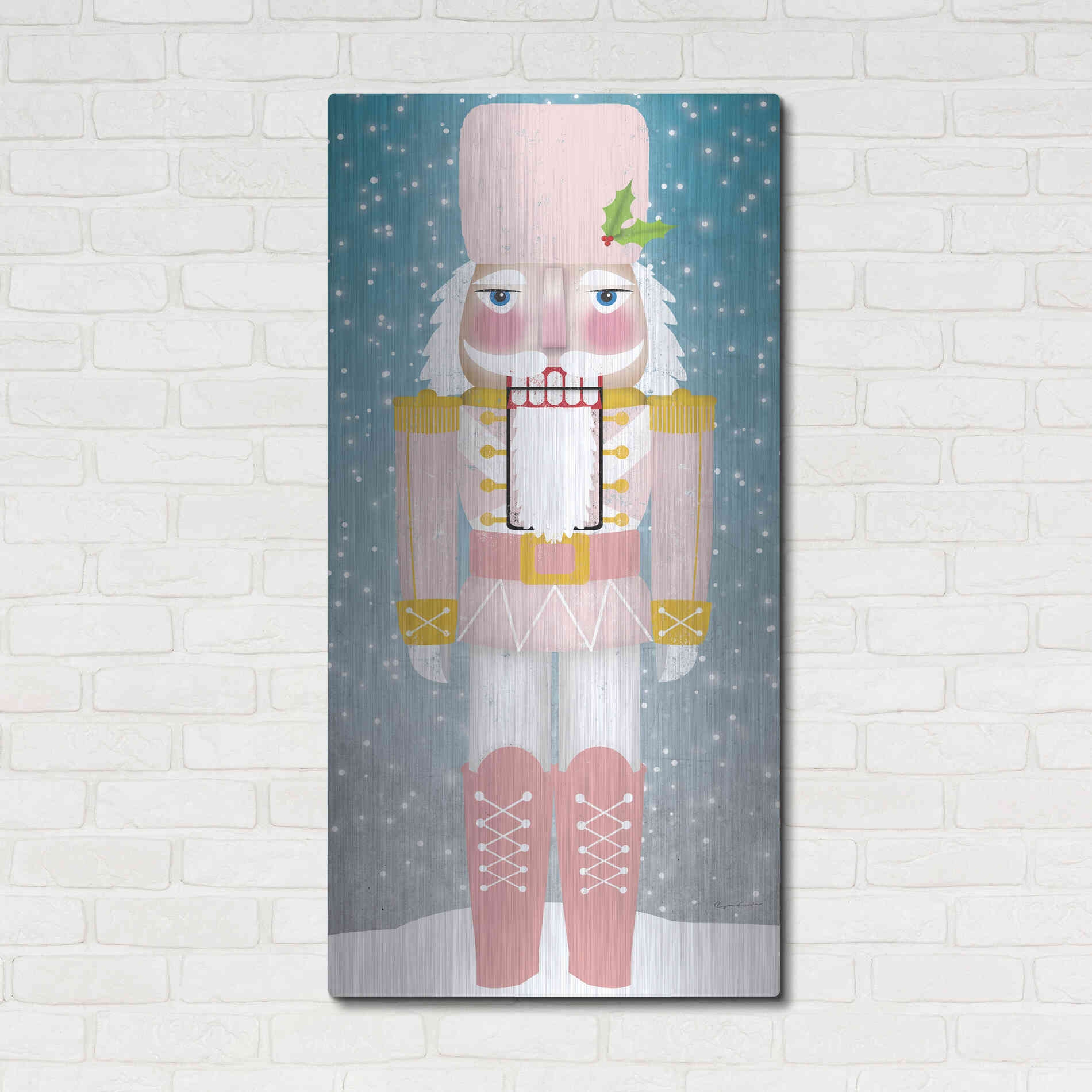 Luxe Metal Art 'Nutcracker I Blush' by Ryan Fowler, Metal Wall Art,24x48