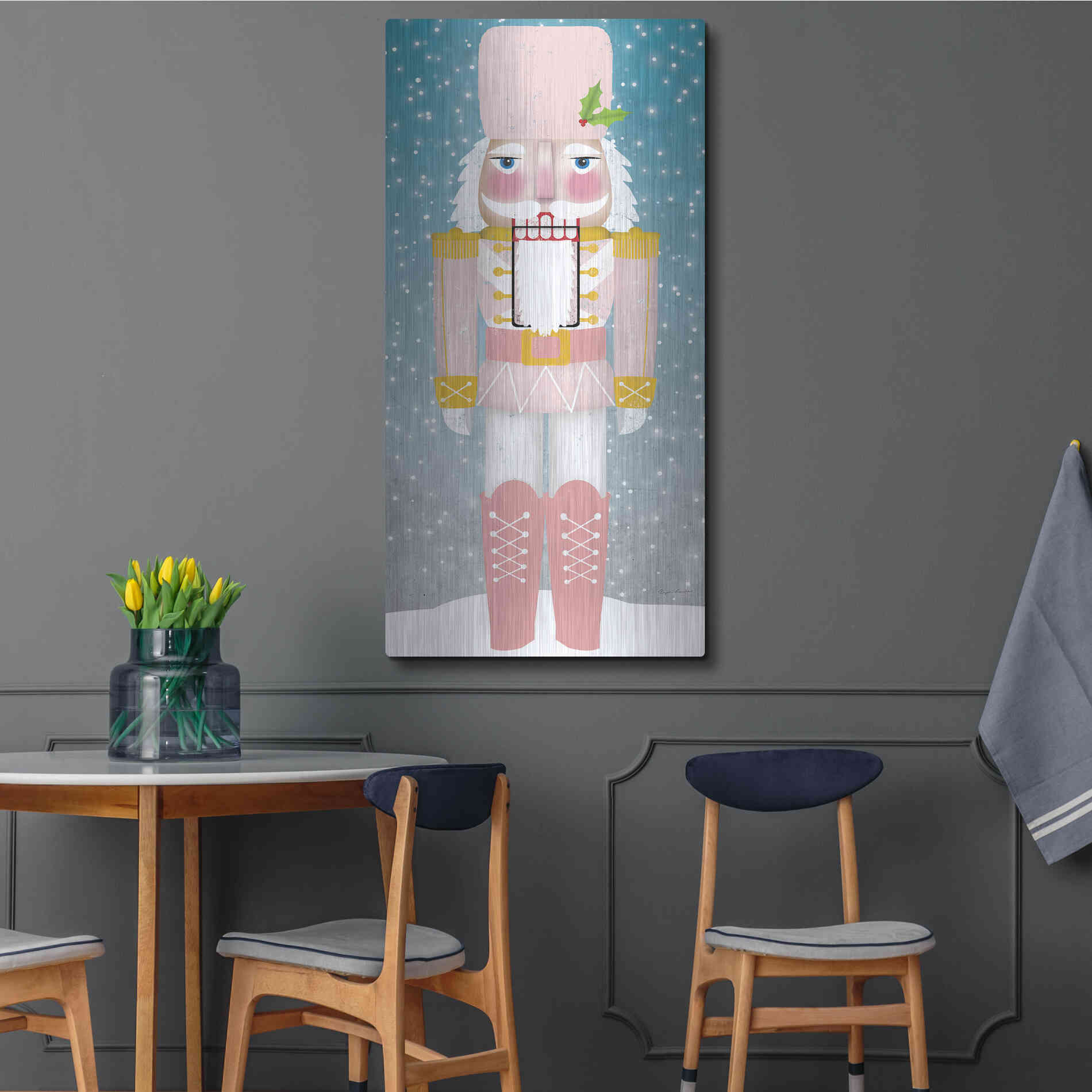 Luxe Metal Art 'Nutcracker I Blush' by Ryan Fowler, Metal Wall Art,24x48