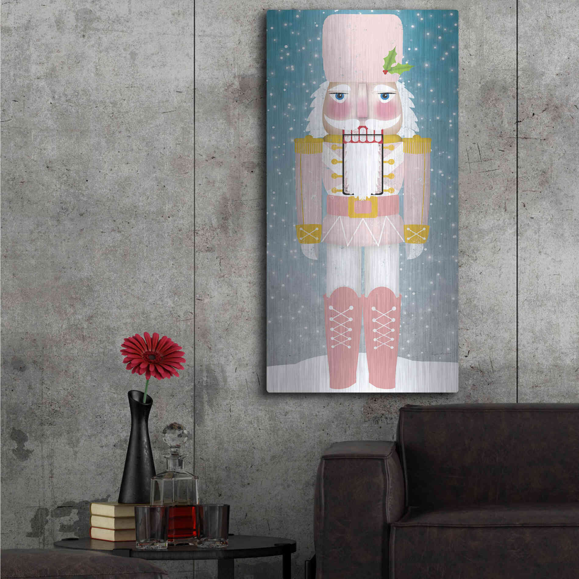 Luxe Metal Art 'Nutcracker I Blush' by Ryan Fowler, Metal Wall Art,24x48