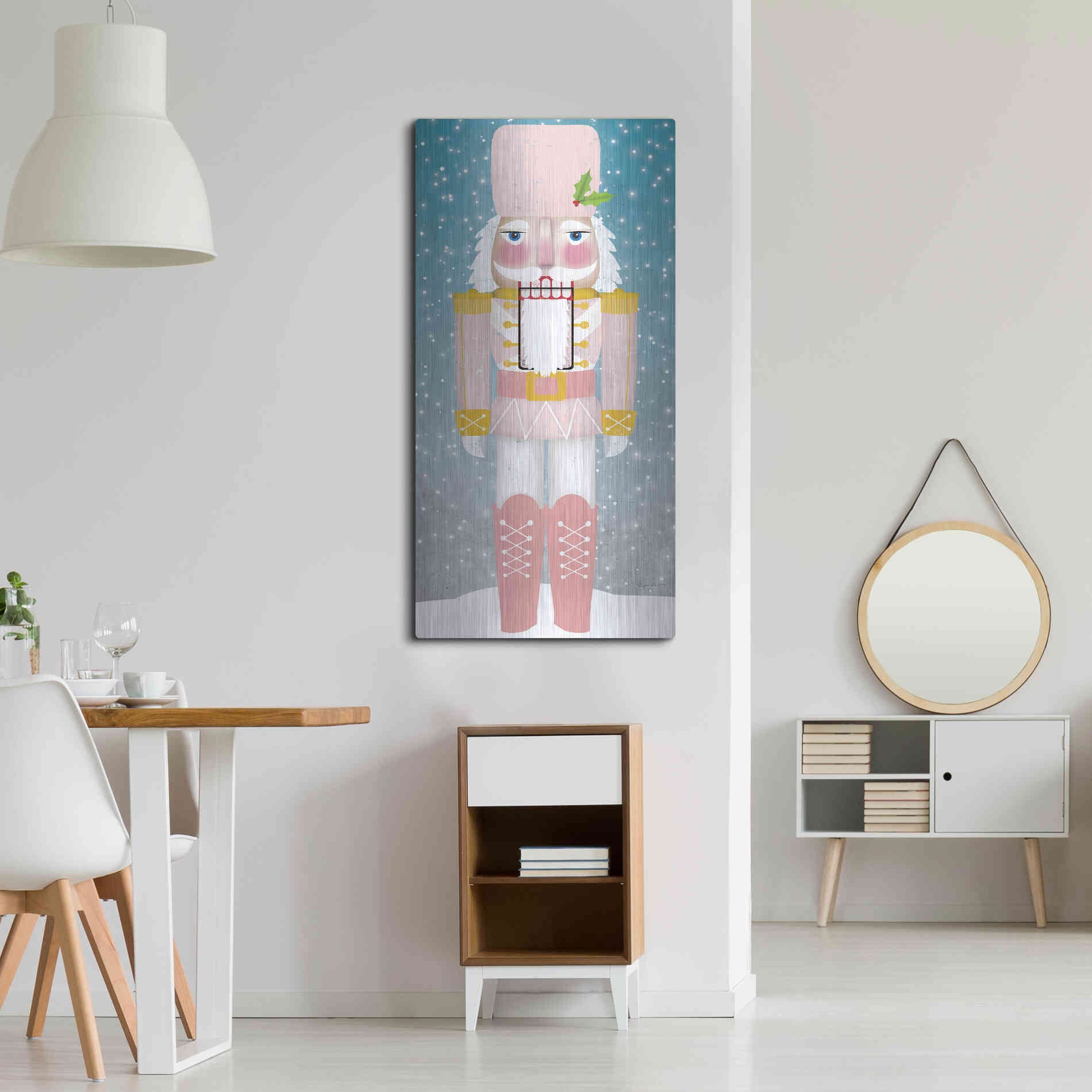 Luxe Metal Art 'Nutcracker I Blush' by Ryan Fowler, Metal Wall Art,24x48