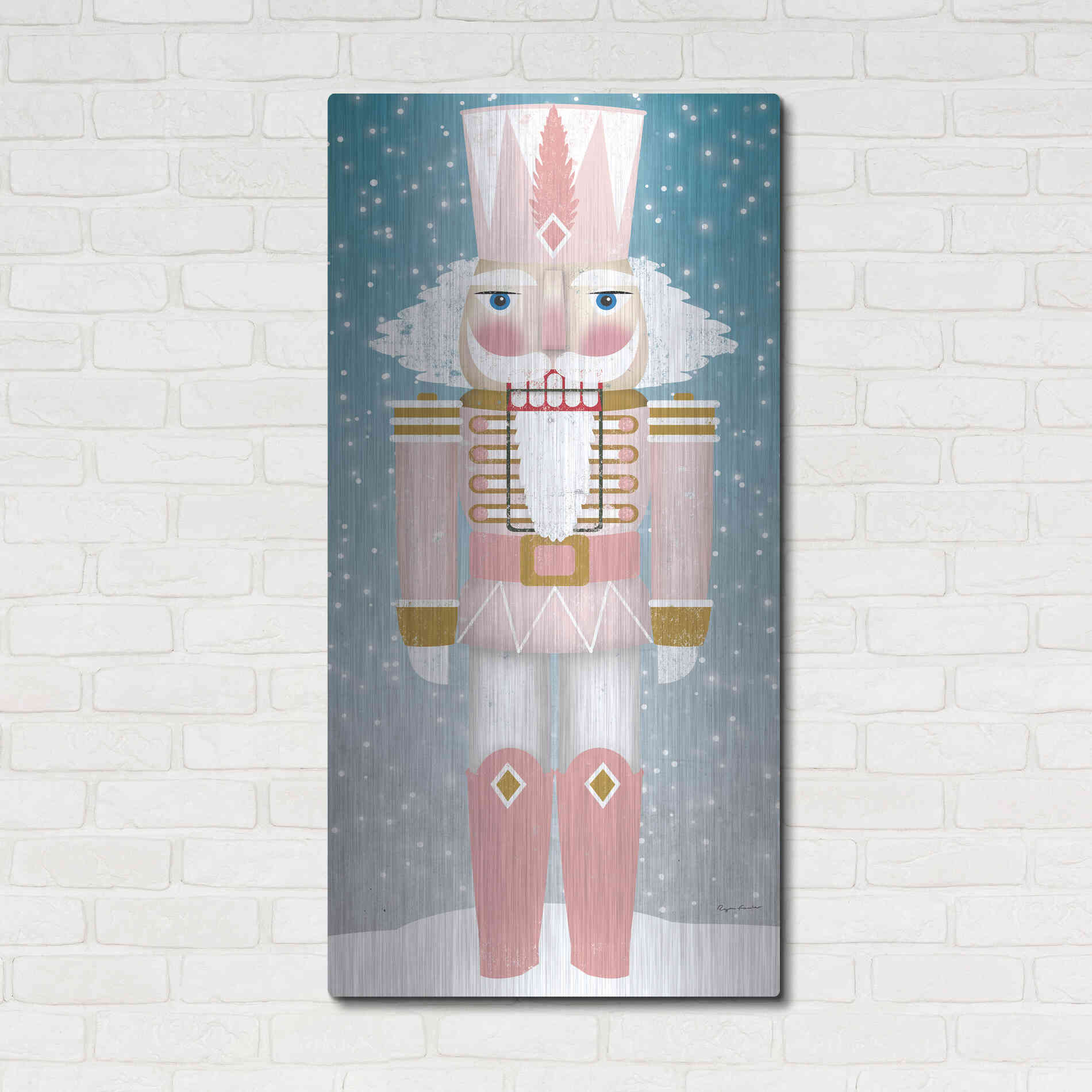 Luxe Metal Art 'Nutcracker II Blush' by Ryan Fowler, Metal Wall Art,24x48