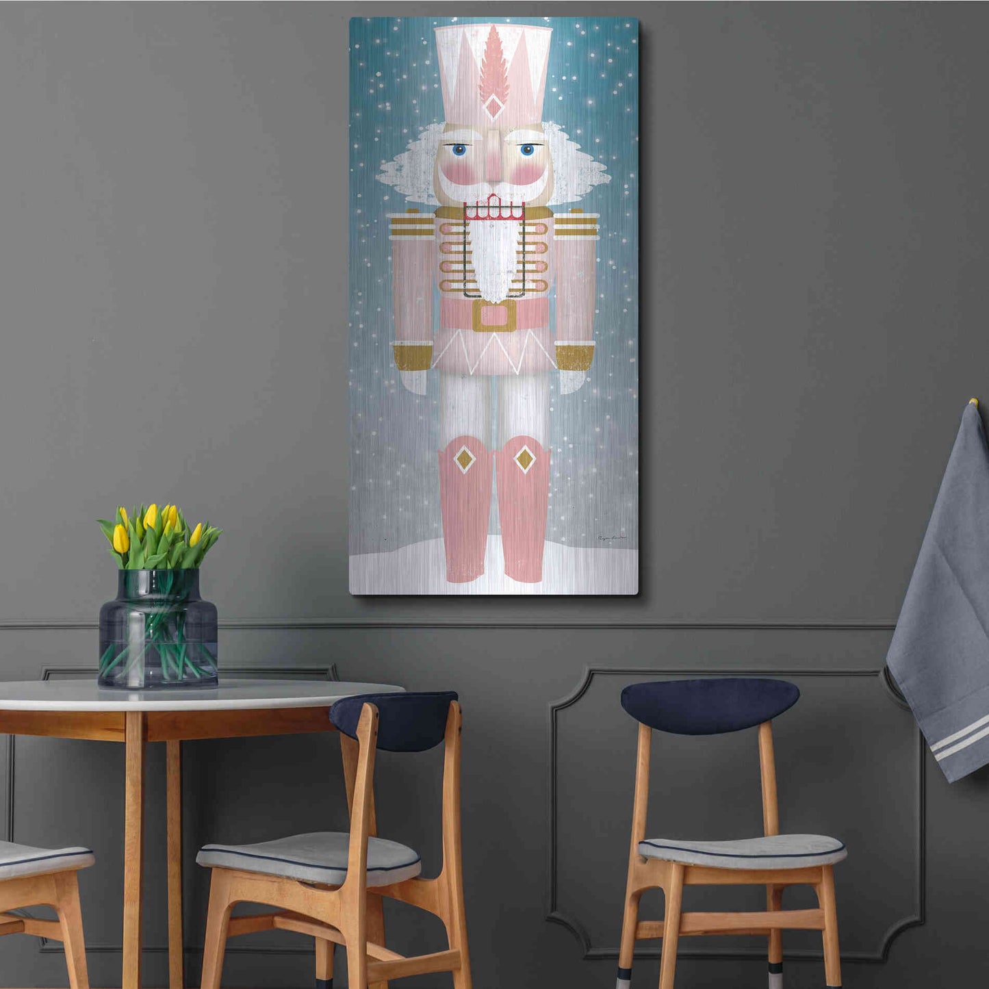 Luxe Metal Art 'Nutcracker II Blush' by Ryan Fowler, Metal Wall Art,24x48