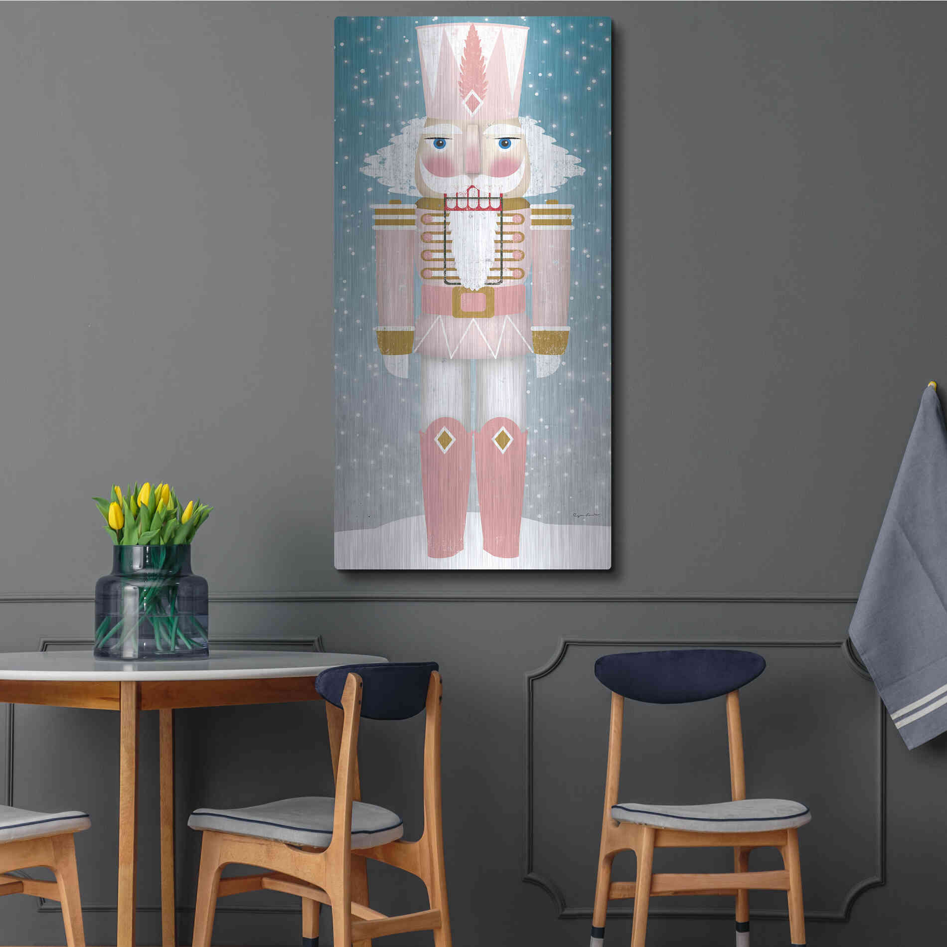 Luxe Metal Art 'Nutcracker II Blush' by Ryan Fowler, Metal Wall Art,24x48
