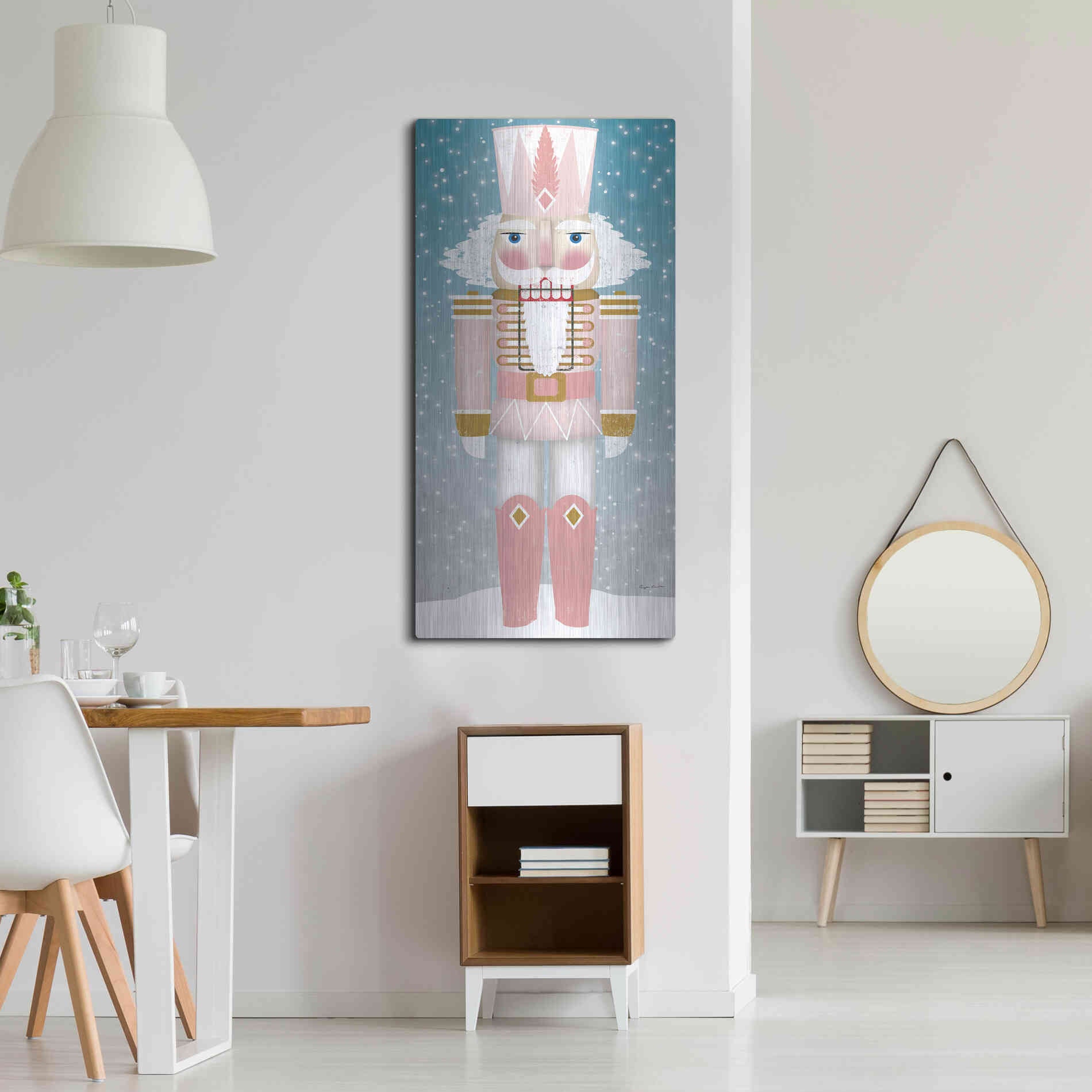 Luxe Metal Art 'Nutcracker II Blush' by Ryan Fowler, Metal Wall Art,24x48