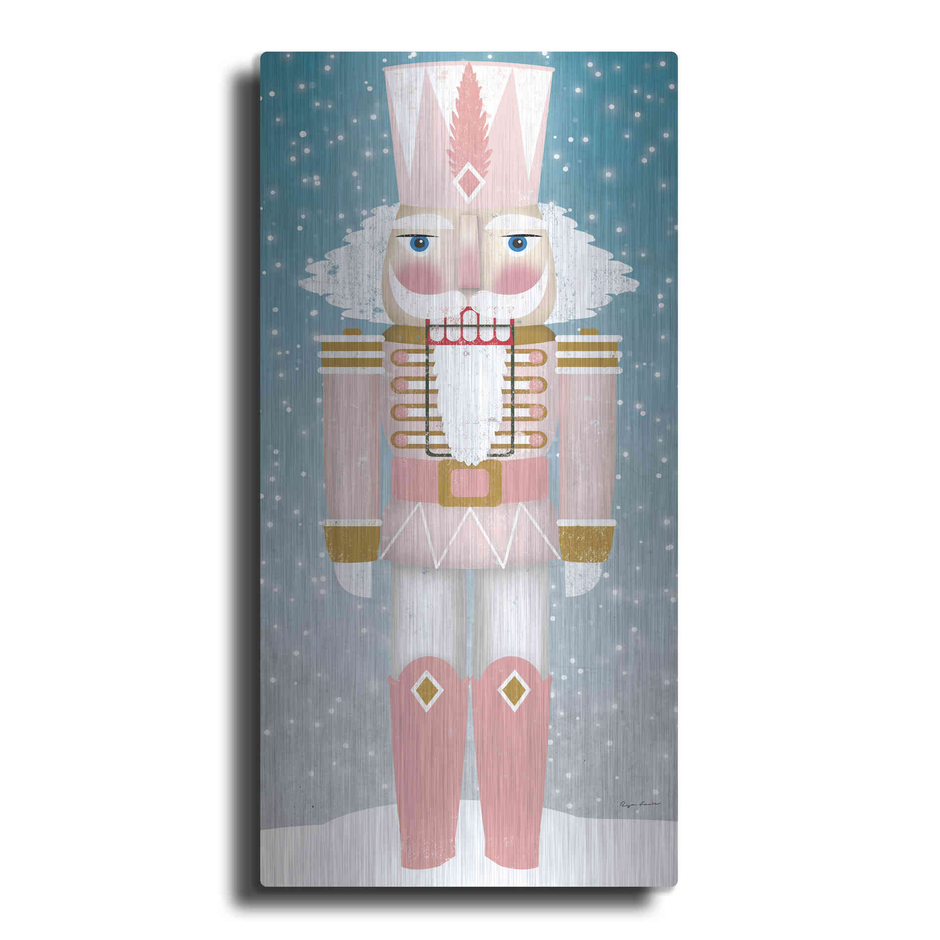 Luxe Metal Art 'Nutcracker II Blush' by Ryan Fowler, Metal Wall Art