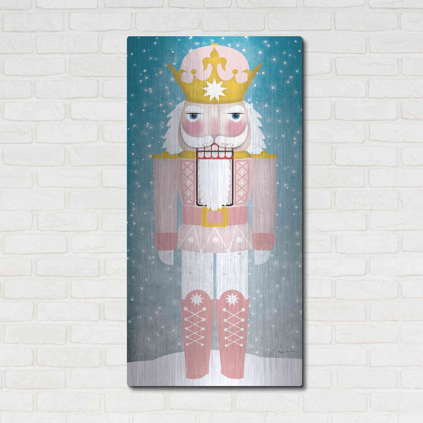 Luxe Metal Art 'Nutcracker III Blush' by Ryan Fowler, Metal Wall Art,24x48