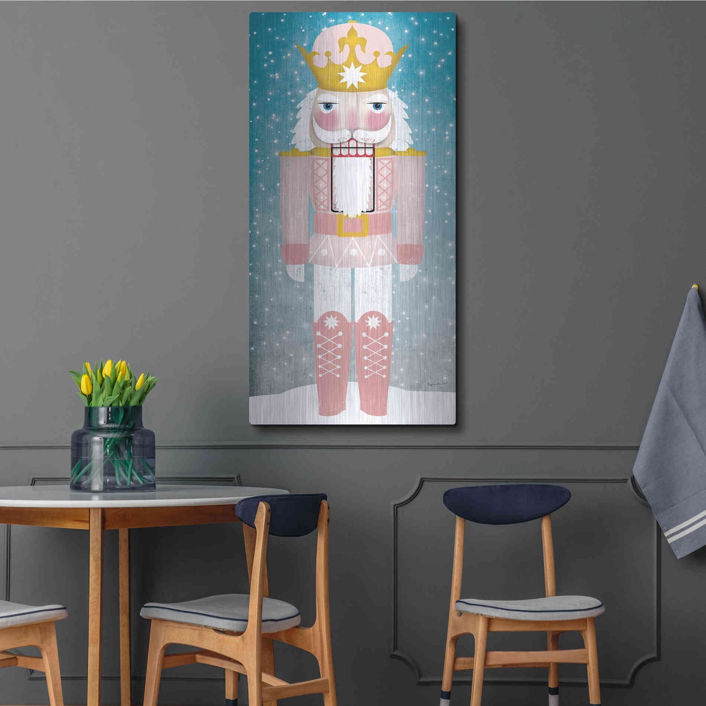 Luxe Metal Art 'Nutcracker III Blush' by Ryan Fowler, Metal Wall Art,24x48