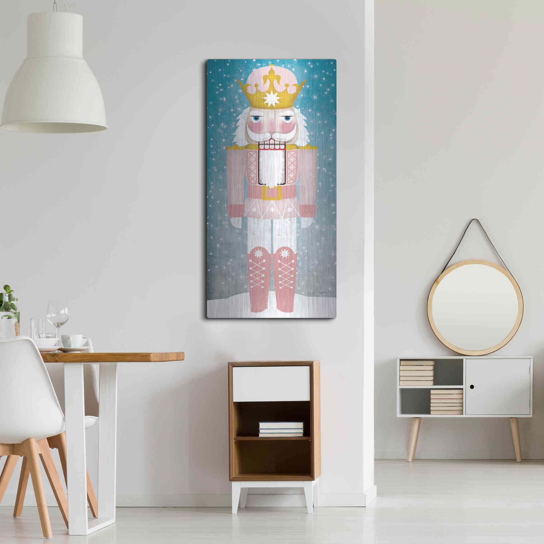Luxe Metal Art 'Nutcracker III Blush' by Ryan Fowler, Metal Wall Art,24x48