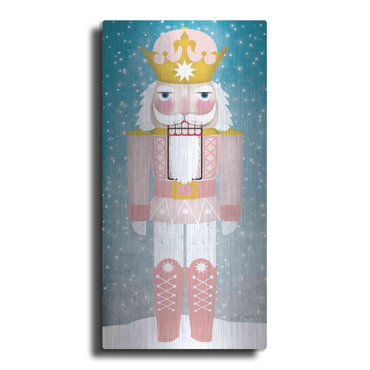 Luxe Metal Art 'Nutcracker III Blush' by Ryan Fowler, Metal Wall Art