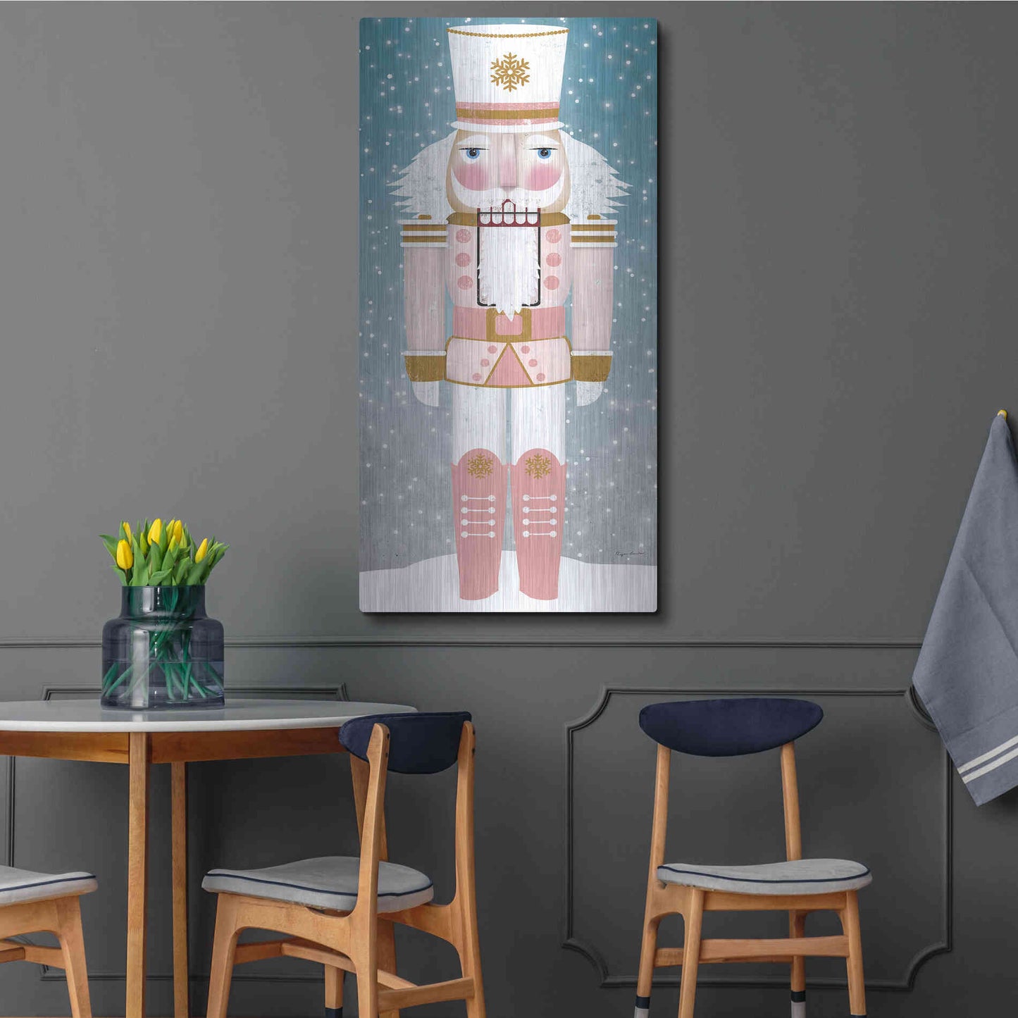 Luxe Metal Art 'Nutcracker Iv Blush' by Ryan Fowler, Metal Wall Art,24x48