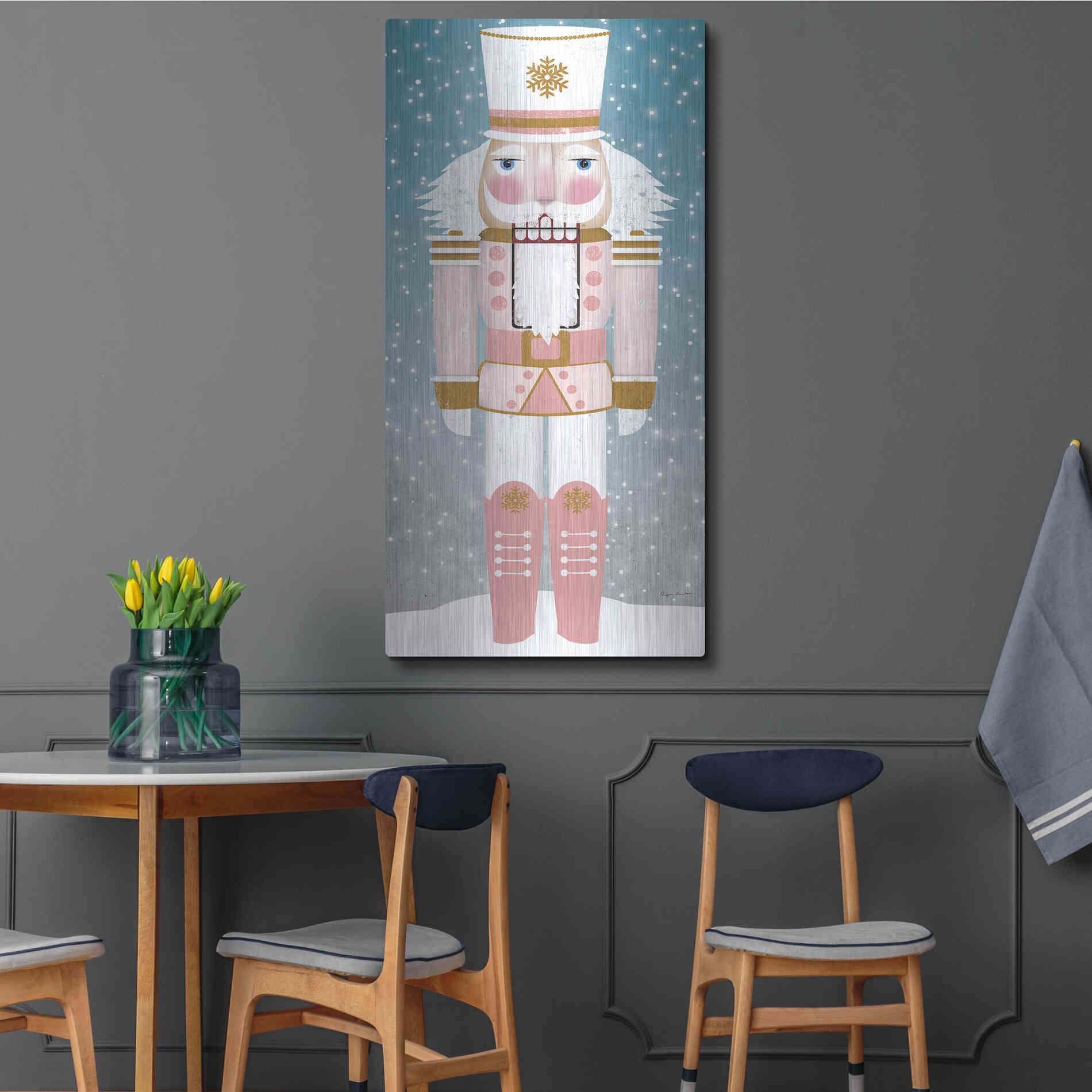 Luxe Metal Art 'Nutcracker Iv Blush' by Ryan Fowler, Metal Wall Art,24x48