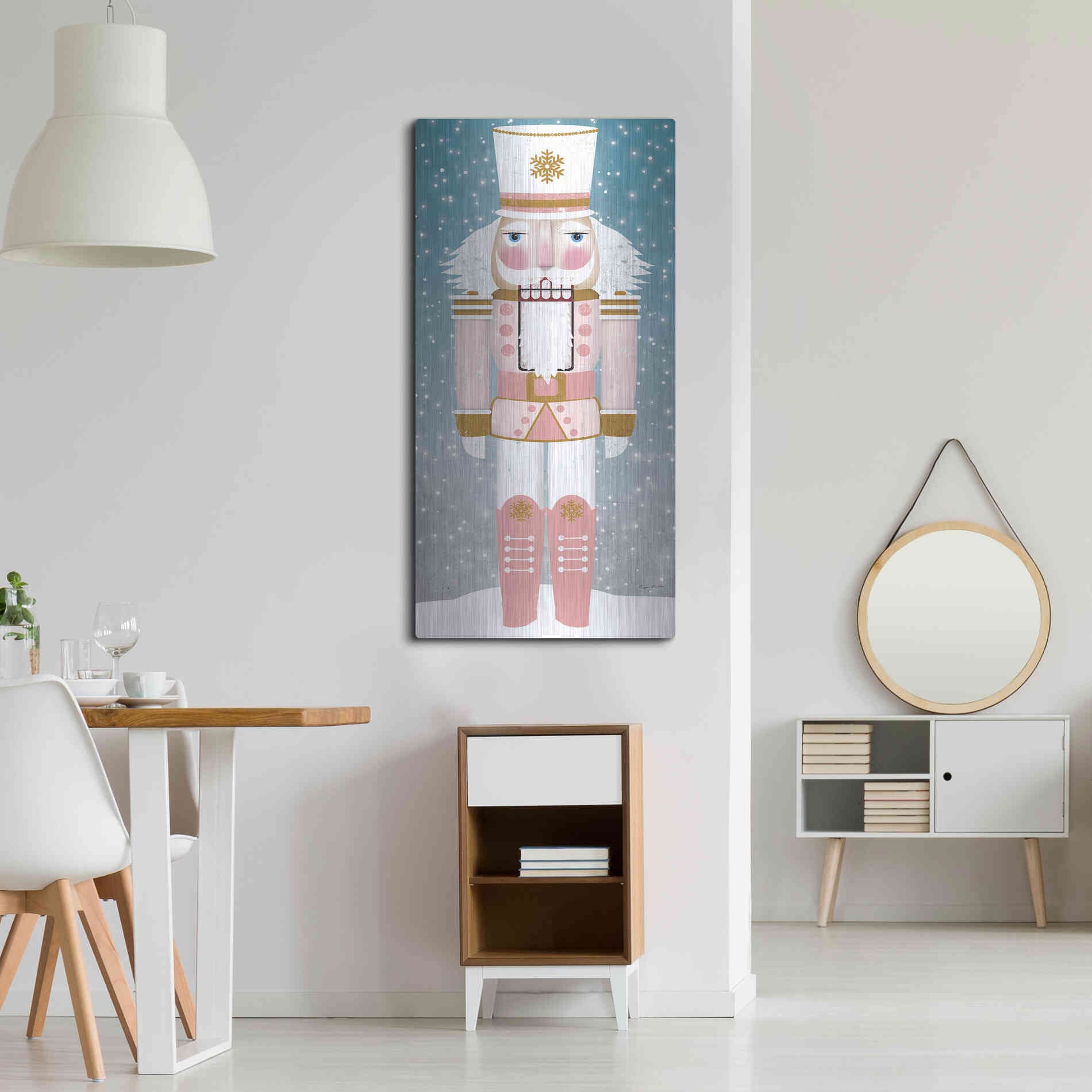 Luxe Metal Art 'Nutcracker Iv Blush' by Ryan Fowler, Metal Wall Art,24x48