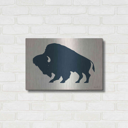 Luxe Metal Art 'Buffalo Bison I On Beige' by Ryan Fowler, Metal Wall Art,24x16