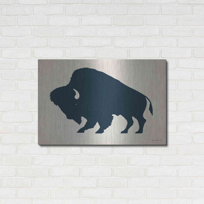 Luxe Metal Art 'Buffalo Bison I On Beige' by Ryan Fowler, Metal Wall Art,36x24