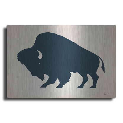 Luxe Metal Art 'Buffalo Bison I On Beige' by Ryan Fowler, Metal Wall Art