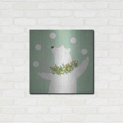 Luxe Metal Art 'Circus Polar Bear' by Ryan Fowler, Metal Wall Art,24x24