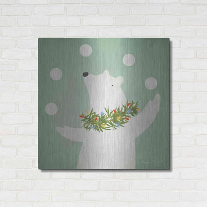 Luxe Metal Art 'Circus Polar Bear' by Ryan Fowler, Metal Wall Art,36x36