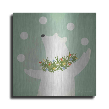 Luxe Metal Art 'Circus Polar Bear' by Ryan Fowler, Metal Wall Art