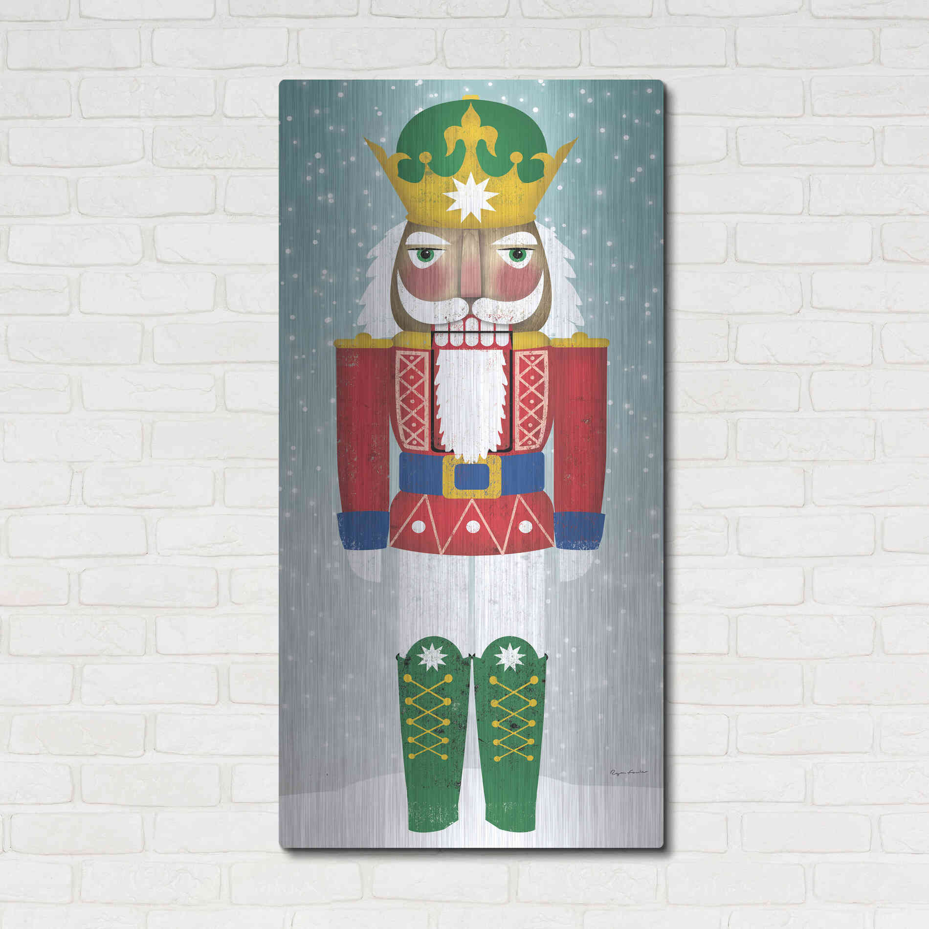 Luxe Metal Art 'Joyful Nutcracker III' by Ryan Fowler, Metal Wall Art,24x48
