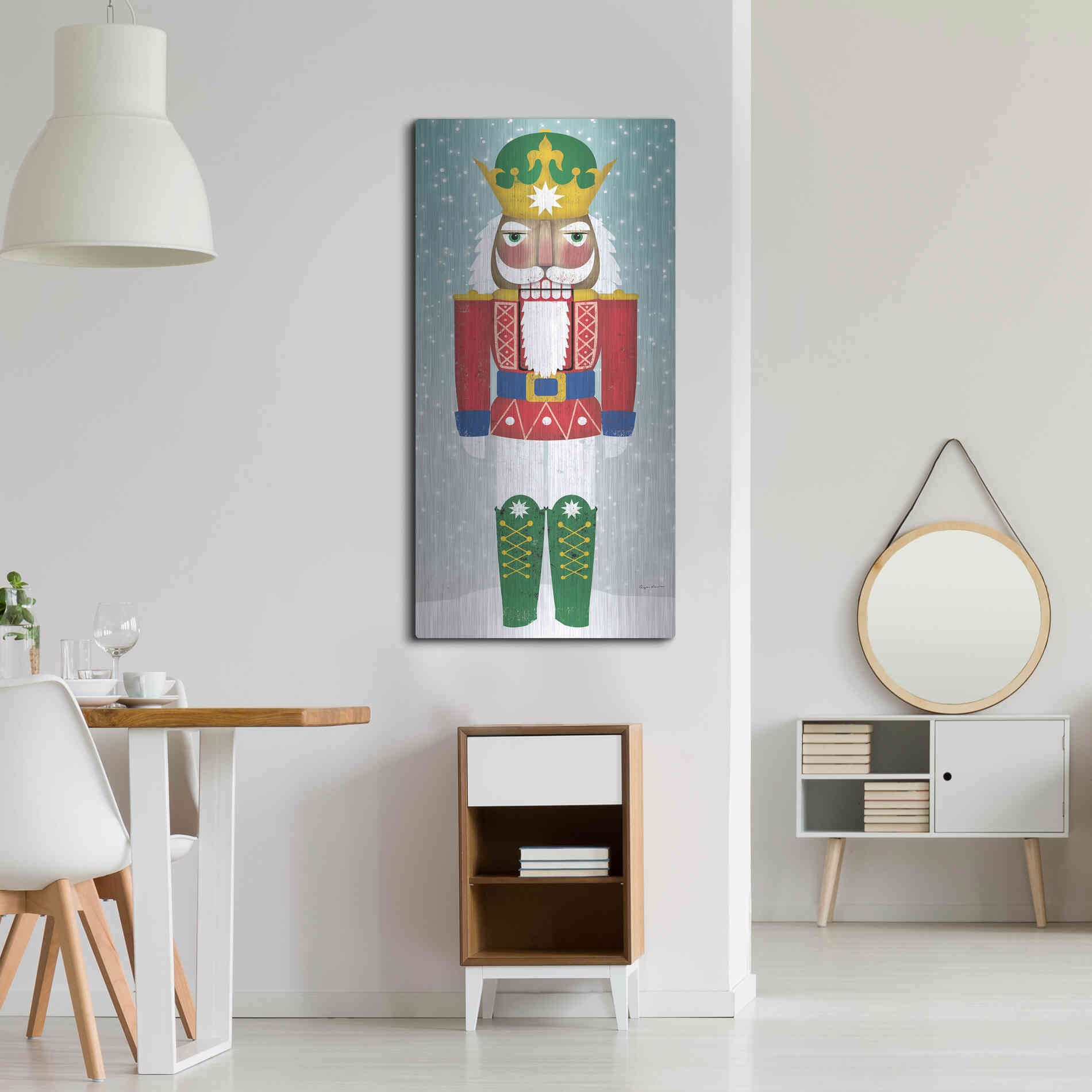 Luxe Metal Art 'Joyful Nutcracker III' by Ryan Fowler, Metal Wall Art,24x48