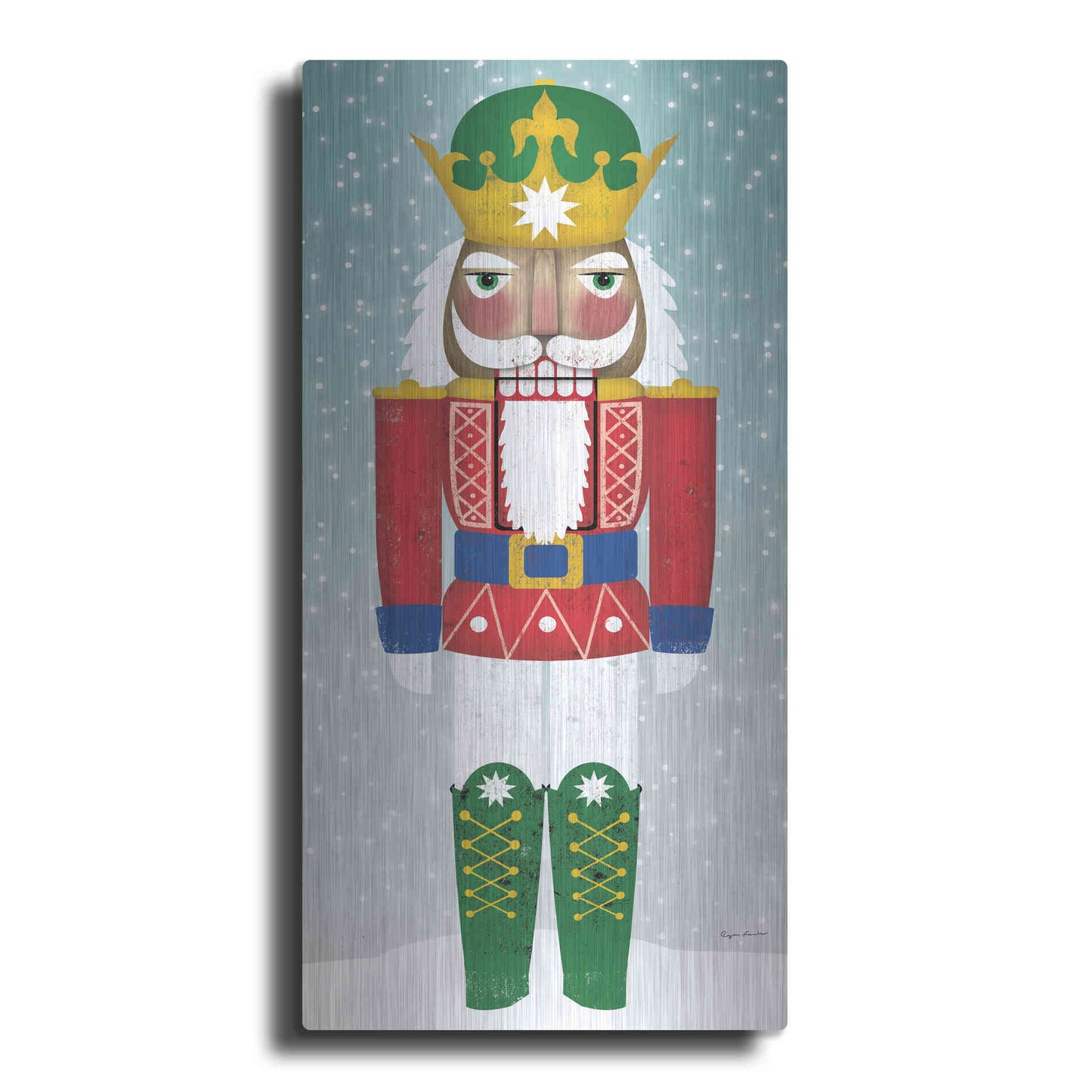 Luxe Metal Art 'Joyful Nutcracker III' by Ryan Fowler, Metal Wall Art